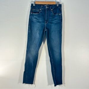 Good American Good Waist Medium Wash Blue Skinny Jeans